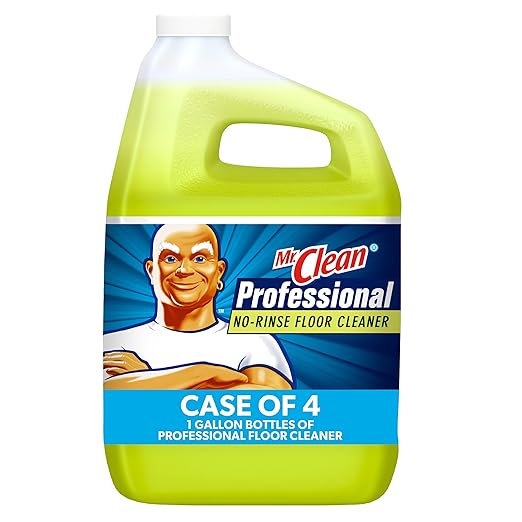 Floor Cleaner from Mr. Clean Professional, Bulk No-Rinse Ready to Use Cleaner Refill for Commercial Use, 1 Gal. (Case of 4)