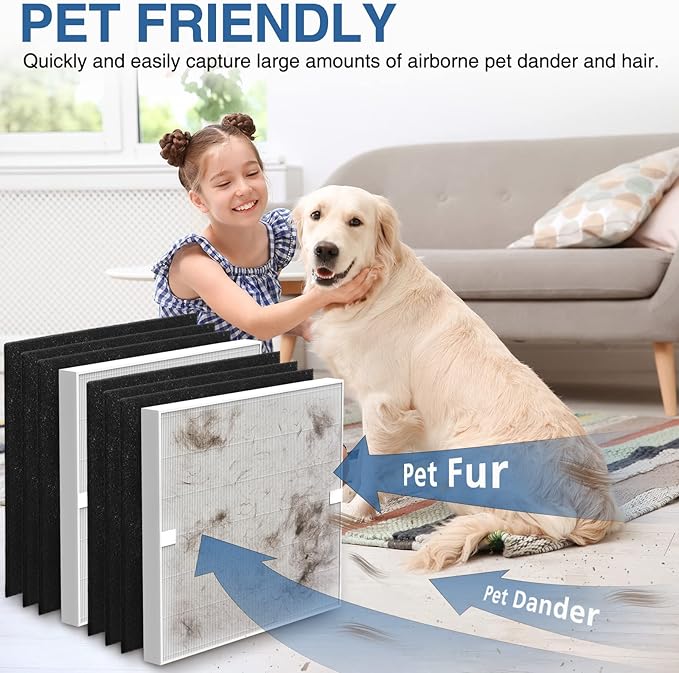 AP-1512HH Air Purifier Replacement Filter Set for Coway Airmega AP-1512HH and and Airmega 200M air Purifier, 2 HEPA and 6 Carbon Filters, Compared to Part #3304899