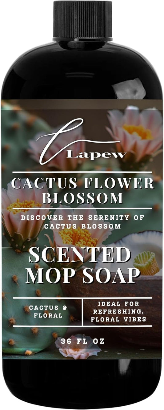 Luxury Floor Cleaner, Scented Mop Soap Concentrate | Hard Floor Cleaner for Tile, Vinyl, Laminate, LVP & Sealed Hardwood | Low-Foam, Streak-Free | 36 oz | Cactus Flower Blossom