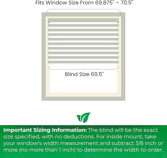 CALYX INTERIORS Faux Wood Blinds with Classic Valance, Cordless, 2" Slat, 69.5" W x 73" H, Blinds for Indoor Windows, Room Darkening Window Blinds for Home Interior Windows and Doors, Pure White