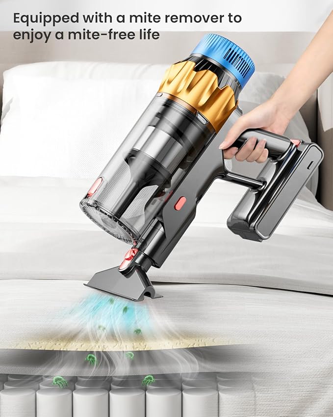 Cordless Vacuum Cleaner, 650W 55KPA 70Mins Vacuum Cleaners for Home, Self-Standing Cordless Stick Vacuum with Anti-Tangle, Lightweight Wireless Vacuum for Hardwood Floor/Carpet/Pet Hair