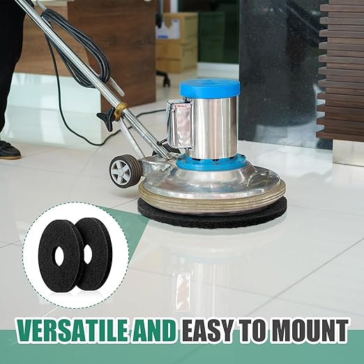 5 Pcs 12" Cleaning Orbiter Pads Commercial Floor Buffer Pads Hardwood Floor Maintenance Scrubber Polisher Cleaning and Stripping for Orbiter Machine (Black)