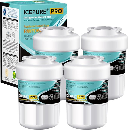 ICEPURE PRO RWF0600AH NSF/ANSI 401 NSF/ANSI 53 Certified Replacement For GE MWF Refrigerator Water Filter, MWFINT, MWFA, HDX FMG-1, GSE25GSHECSS, 46-9991, GSH25JSDDSS, GSHS6LGBBHSS, PC75009, 4PACK