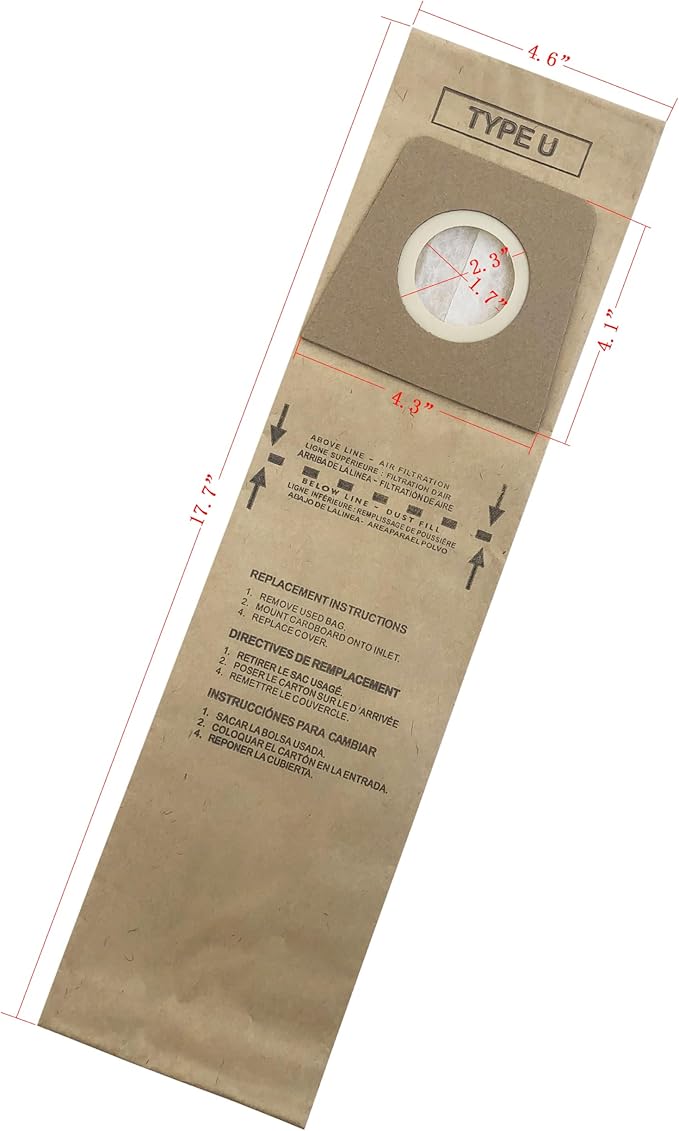 CF Clean Fairy 20Pack Vacuum Cleaner Paper Bags Compatible with Dirt Devil Royal Type U Uprights Replacement for 3920047001 3920048001 & 3920750001