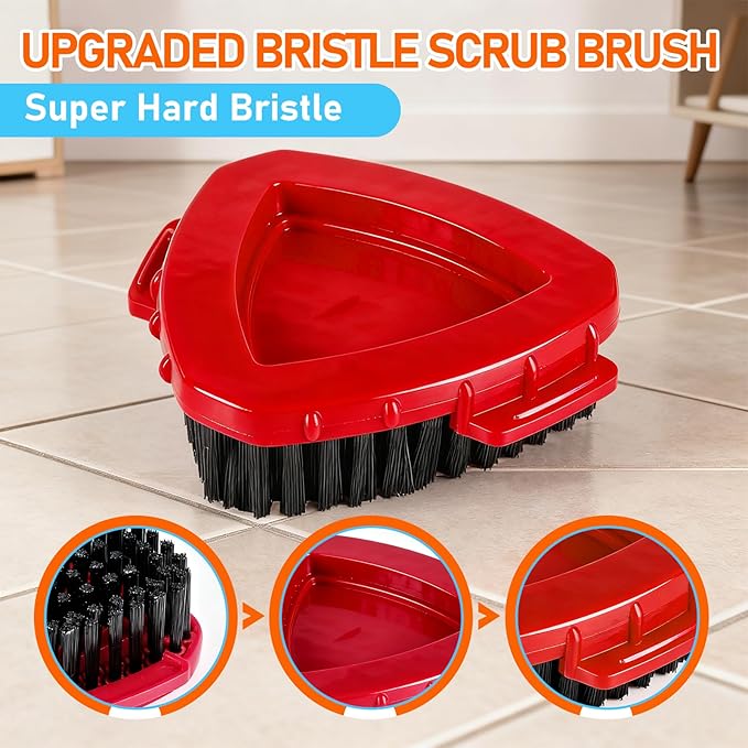 Mop Replace Heads Compatible for OCeda 2-Tank System,7 Pack Spin Mop Refill Replacement with 2 Scrub Brush and Base, Reusable Mop Head Deep Cleaning to Tough Stains