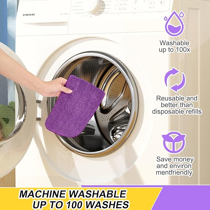 16.5 inch Reusable Mop Pads Microfiber Spray Mop Replacement Heads for Wet/Dry Mops Compatible with Bona Floor Care System (5 Pack)