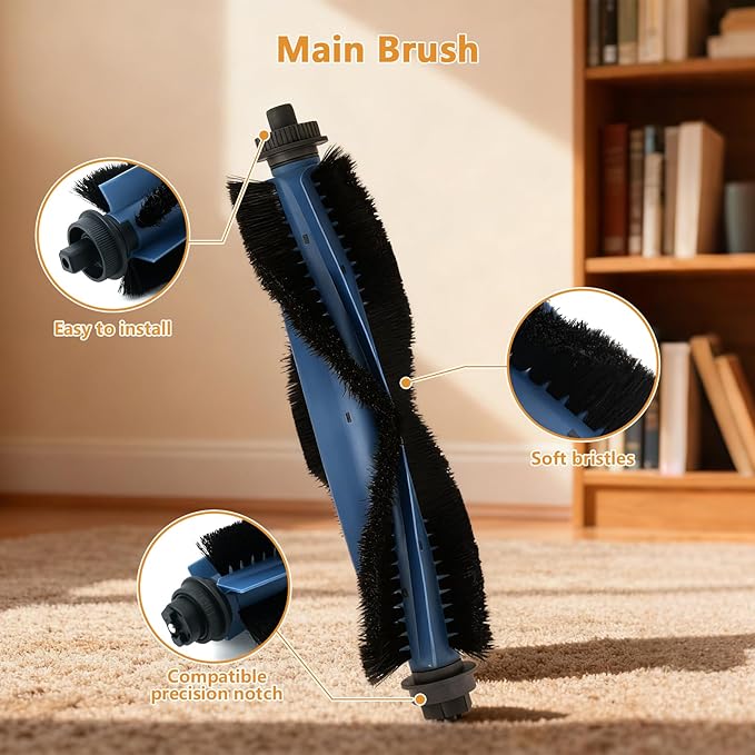 22 Pack Replacement Accessories for eufy Omni C20 Robot Vacuums Parts Kits, 1 Main Brush, 6 Side Brushes, 4 Washable Filters, 5 Dust Bags, 4 Mop Pads, 1 Cleaning Tool and 1 Screwdriver