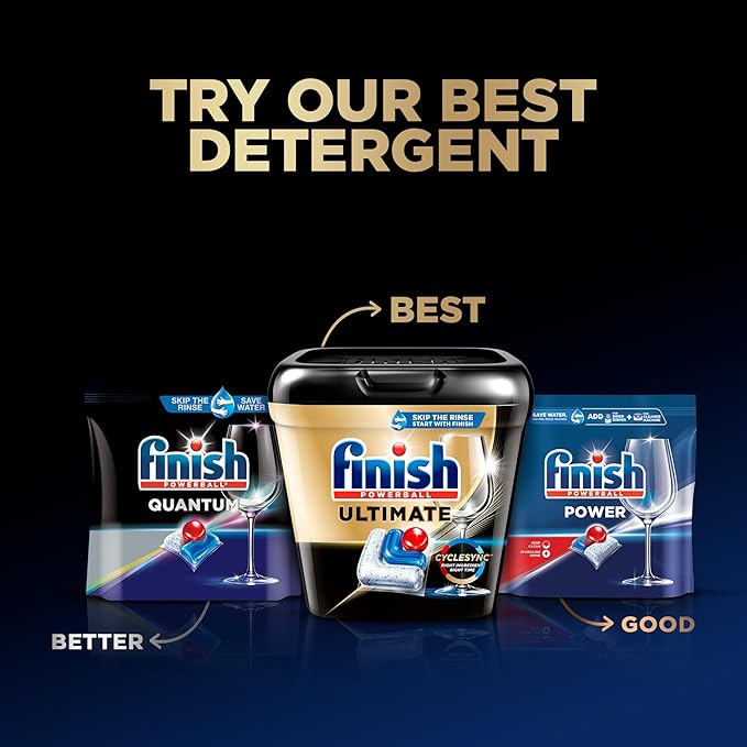 Finish Ultimate Dishwasher Detergent- 62 Count - With CycleSync™ Technology - Dishwashing Tablets - Dish Tabs