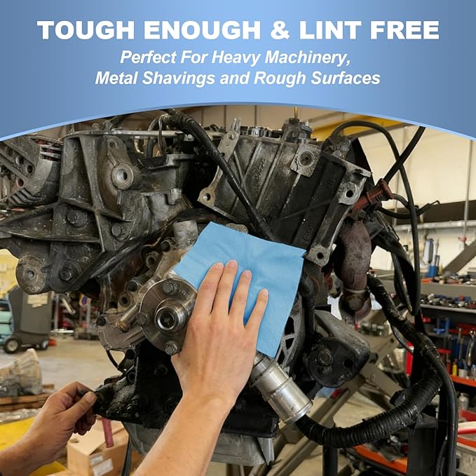 Multi-purpose Industrial Cleanroom Wipes, Lint-Free Jumbo Roll Cleaning Wipes, High Absorbency，12"x 10", Roll of 500 Sheets (Blue)