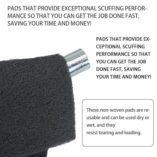 6"x9" Automotive Scuff Pad 8 Pack (7447&7448) - 4 Maroon(Fine) & 4 Gray(Ultra Fine), Wet/Dry Reusable Scuffing Pad for Paint Prep, Sanding - Auto Body, Woodworking & Handicrafts