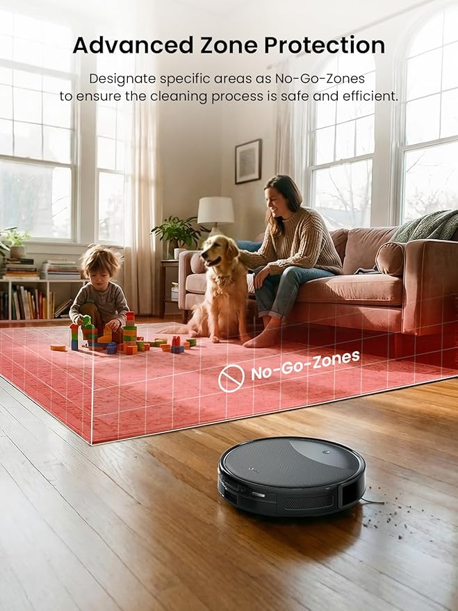 Lefant M350 Max Robot Vacuum and Mop,10000Pa Powerful Suction,40-Day Self-Emptying,240 Min Runtime,2.4G WiFi/Alexa/APP Control, Precision Mapping,Carpet & Hard Floors,Black