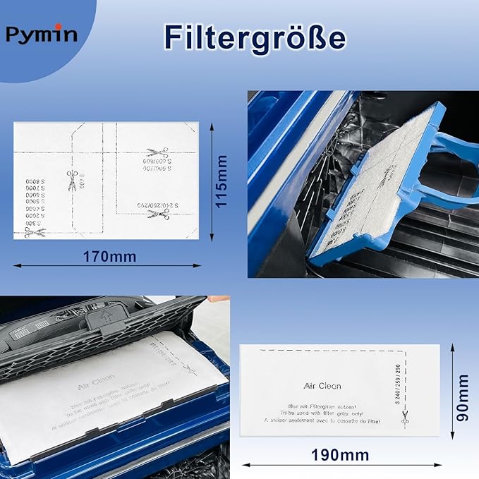 Pymin 8 Pack GN Vacuum Dust Bags Compatiable with Miele Hoover Bags,3D Efficiency GN Vacuum Bags for Classic C1,Complete C2 C3, S227 S240, S270, S400, S600, S800,S2, S5, S8 Series(8 Bags+3 Filters)