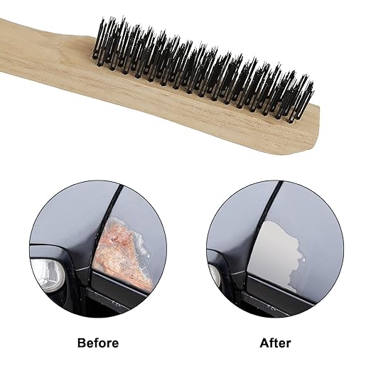 Wire Brushes Pack of 6. for Cleaning Welding Slag, Rust and Dust. 10" Heavy Duty Carbon Steel Shoe Handle Wire Scratch Brush
