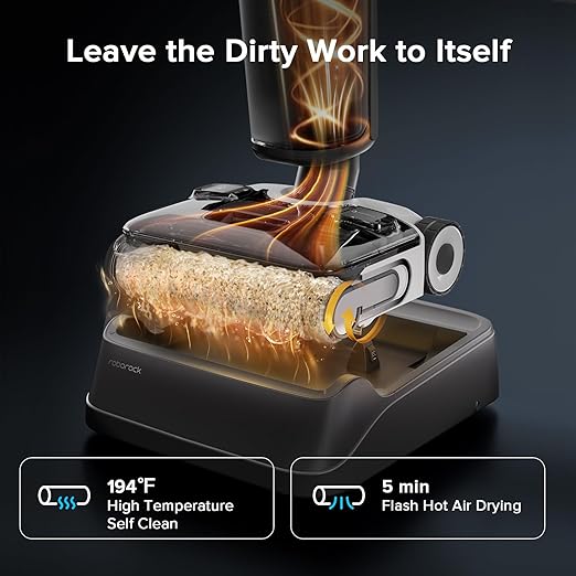 roborock F25 XT Wet Dry Vacuum Cleaner, Cordless Vacuum Mop All in One for Hard Floor, 20000Pa Hardwood Floor Cleaner with Zero Tangle, 194°F Hot Air Flash Drying Electric Mop, 180° Lie Flat, WiFi