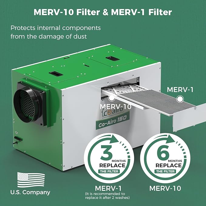 Whole House Dehumidifier with Controller, 280 Pint with Fresh Air Function, Crawl Space Dehumidifier with Drain Hose Up to 3500 sq. ft. for Grow Tent, Whole House, Commercial, Basement