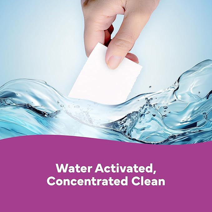 Tru Earth Compact Dry Laundry Detergent - Up to 128 Loads (64 Sheets) - Paraben-Free - Original Eco-Strip Liquidless Detergent, Travel - Lilac Breeze | Packaging May Vary