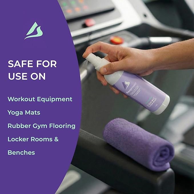 SwaytAway Fitness Mat Mist 2-Pack – 4oz Travel Size Yoga Mat Spray with Towel (Lavender, Citrus) – Aromatherapy-Inspired Blends – Plant-Based, No Rinse, Refreshes & Deodorizes