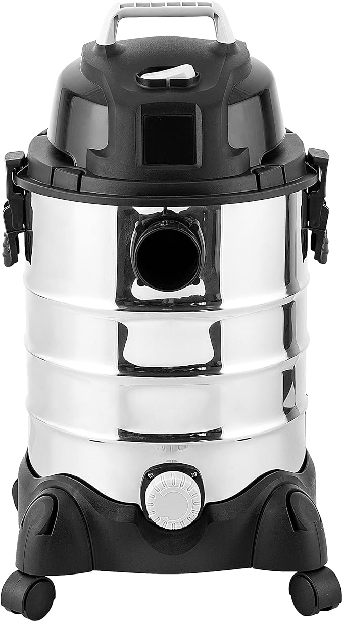 Amazon Basics Wet Dry Vacuum Cleaner, 6 gallon Shop, 3.5 HP Stainless Steel, Grey/Black