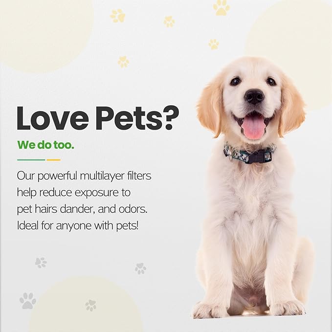 4 Pack FLT4825 True HEPA Filter B Replacement with Activated Carbon Pre-Filters Compatible with Guardian Air Purifier AC4825 AC4300 AC4800 AC4900 AC4850