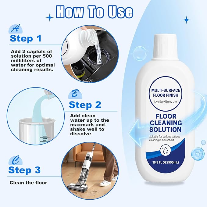 2L Floor Cleaner Compatible with Tineco Cleaning Solution,Multiple Hard Floors for All Robot Vacuums with Mopping and Wireless Wet Dry Dual-Use Vacuum Cleaners（4 Bottle ）