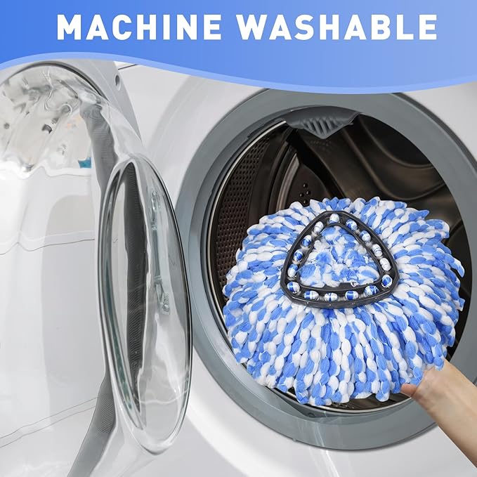 4 Pack Spin Mop Replacement Heads, Microfiber Mop Refills Compatible with Ocedar Mop Heads Replacements 2 Tank System, Replace Head Safe for Cleaning All Hard-surfaced Floors