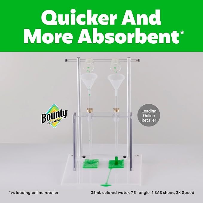 Bounty Paper Towels Quick Size, White, 16 Family Rolls = 40 Regular Rolls