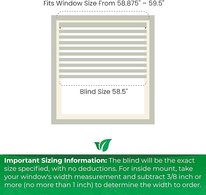 Calyx INTERIORS Faux Wood Blinds with Classic Valance, Cordless, 2" Slat, 58.5" W x 60" H, Blinds for Indoor Windows, Room Darkening Window Blinds for Home Interior Windows and Doors, Pure White