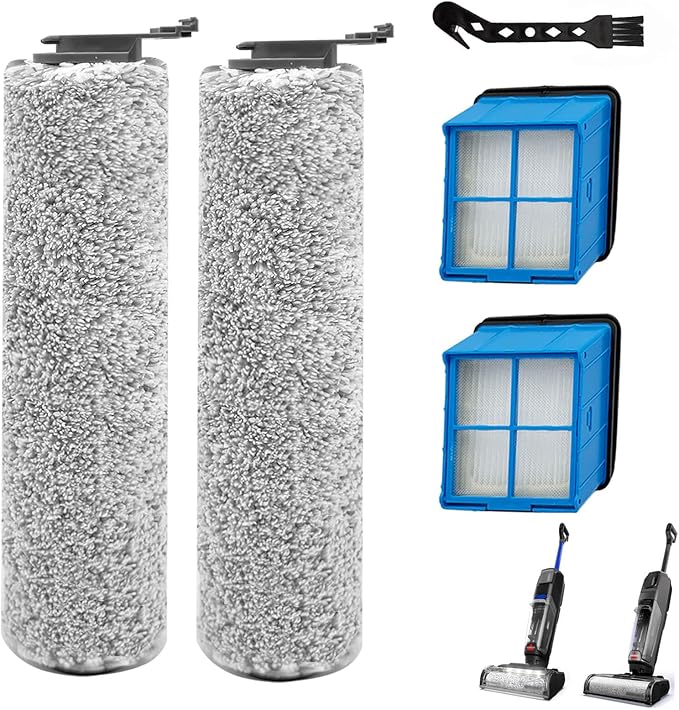 Replacement Parts Kit for Bissell Crosswave Omniforce/OmniFind | Compatible with Bissell Vacuum Models: Omniforce (3882/3883) & OmniFind (3967F/3970F) (2 Brushes + 2 Filters)