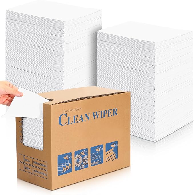 300 Sheets 9.84 x 13.78 in Disposable Shop Towels Bulk Heavy Duty Shop Towels Lint Free Paper Absorbent Anti Dissolution for Garage Car Work(White)