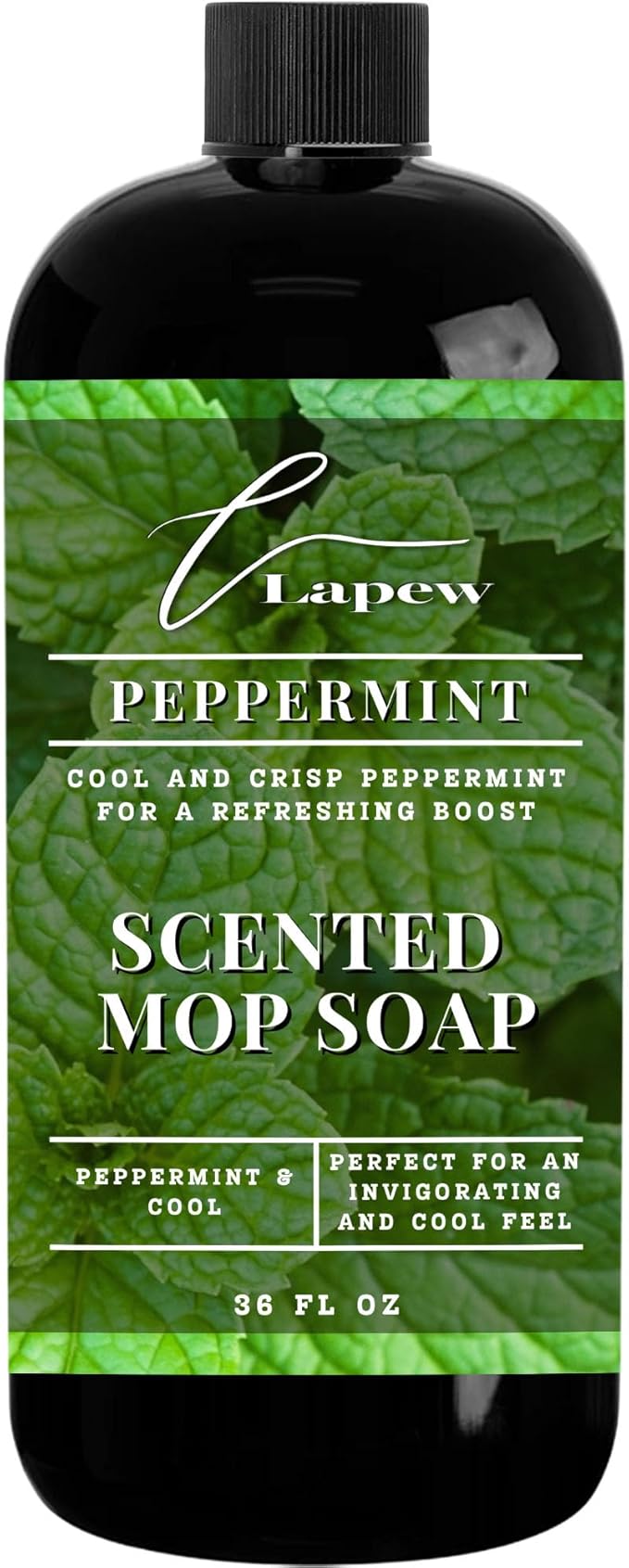 Luxury Floor Cleaner, Scented Mop Soap Concentrate | Hard Floor Cleaner for Tile, Vinyl, Laminate, LVP & Sealed Hardwood | Low-Foam, Streak-Free | 36 oz | Peppermint