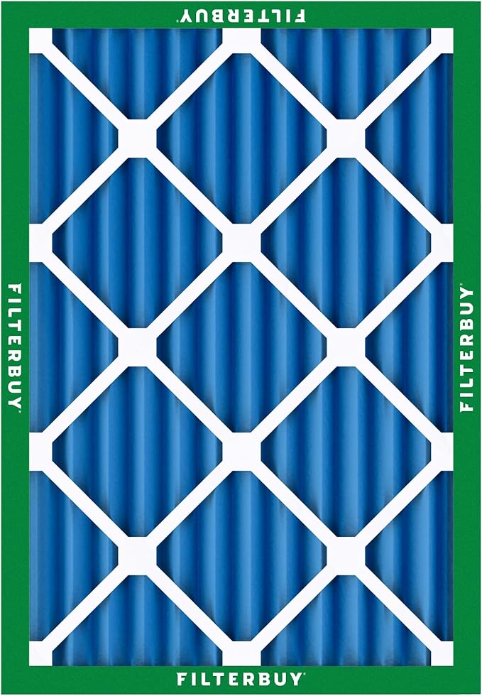 Filterbuy 14x20x2 Air Filter MERV 13 Optimal Smoke & Allergy Defense (6-Pack), Electrostatic Pleated HVAC AC Furnace Filters Replacement, Made in USA (Actual Size: 13.50 x 19.50 x 1.75)