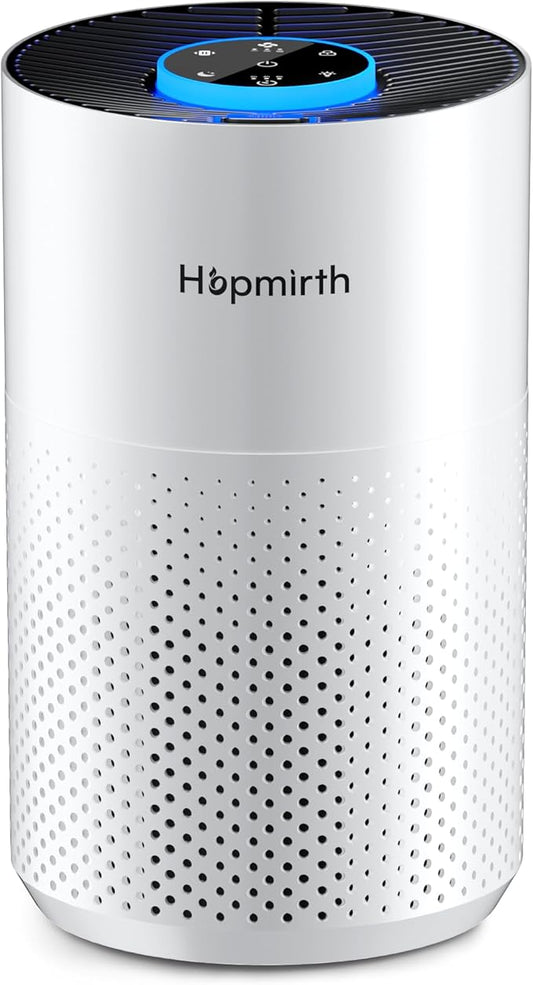 Upgraded Air Purifiers for Bedroom & Home with H14 True HEPA Filter, Covers Up to 1280ft², 360° Air Intake, Quiet Pet Air Purifier, Fragrance & Timer, Removes Smoke,Pet Dander & Pollen,White