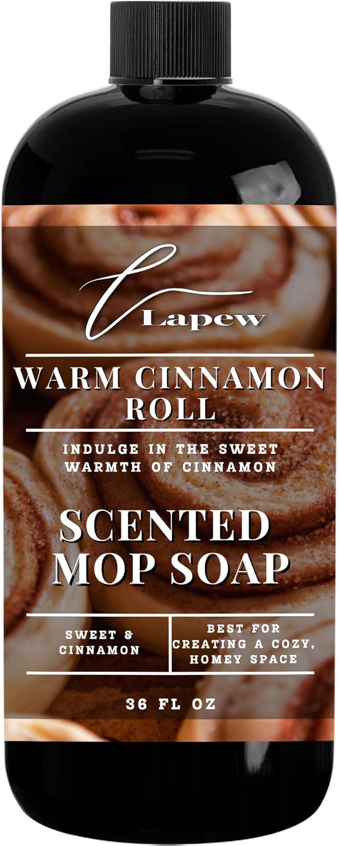 Luxury Floor Cleaner, Scented Mop Soap Concentrate | Hard Floor Cleaner for Tile, Vinyl, Laminate, LVP & Sealed Hardwood | Low-Foam, Streak-Free | 36 oz | Warm Cinnamon Roll