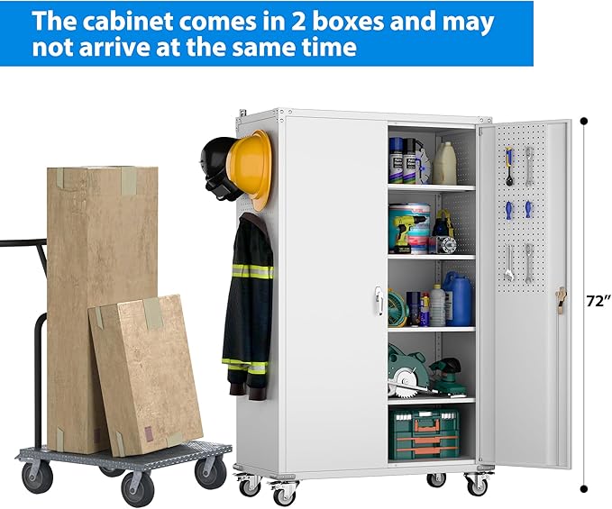 SUXXAN 2025 Upgraded Wide & Deep Garage Storage Cabinet with Wheels