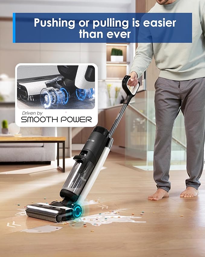 Tineco Floor ONE S7 FlashDry Smart Cordless Wet Dry Vacuum Cleaner, Long Runtime, Great for Sticky Messes, Self-Cleaning, 158℉Hot Air FlashDrying, Dual-Sided Edge Cleaning, Extended Battery Lifespan