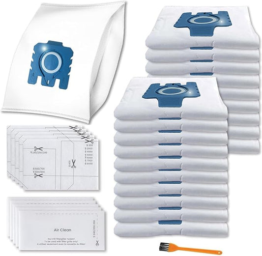 Pymin Upgraded 20 Pack GN Vacuum Dust Bags Compatiable with Miele Hoover Bags,3D Efficiency GN Vacuum Bags for Classic C1,Complete C2 C3, S227 S240, S270, S400, S600, S800,S2, S5, S8 Series