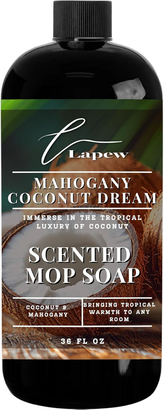 Mahogany Coconut Dream Scented Mop Soap Concentrate 36 oz | Premium Fragranced Floor Cleaner | Streak-Free | Hard Floor Cleaning Solution | Eco Friendly | Made in USA