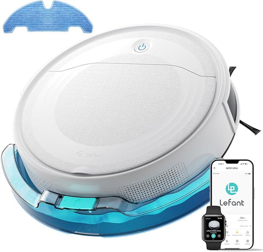 Lefant M310 Ultra Robot Vacuum and Mop, 6000Pa Suction-Slim Robotic Cleaner with ToF LiDAR Navigation, Accurate Obstacle Avoidance, WiFi/App/Alexa Control, 170min Runtime, for Pet Hair and Home