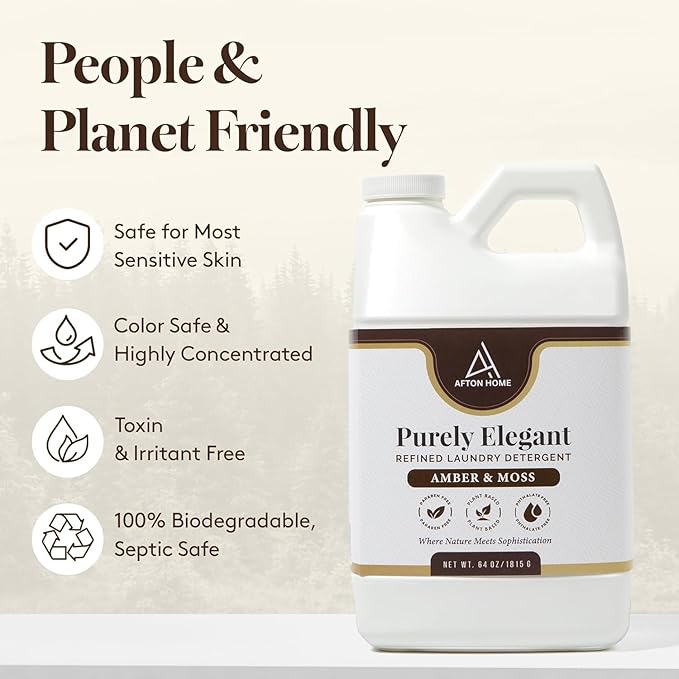 Elegant Luxury Plant-Based Laundry Detergent Lavender & Chamomile Scent, 4oz by Purely Elegant, Biodegradable, Sensitive Skin Safe, Highly Concentrated, Eco Mini Size, Paraben Free, HE