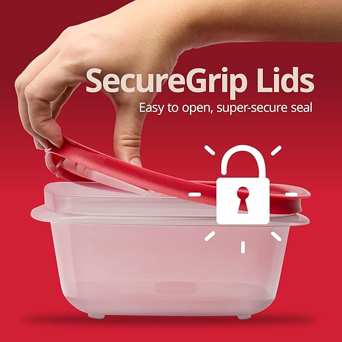 Rubbermaid EasyStore Rectangle and Square Containers, 22-Piece Set, Food Storage Containers with Lids