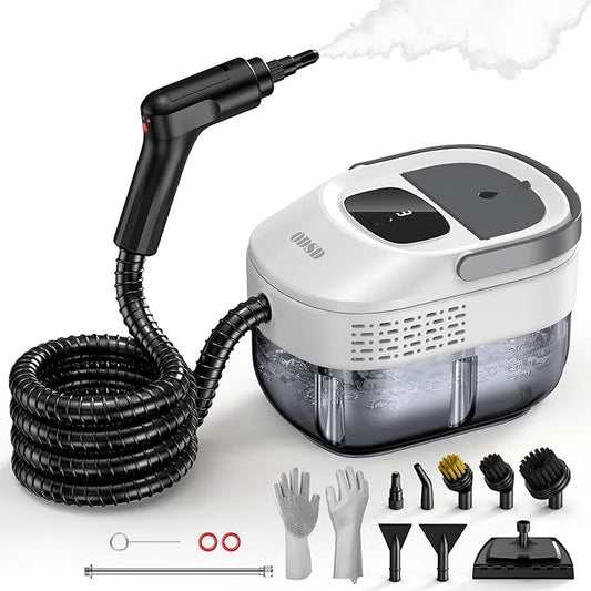 ODSD Steam Cleaner for Home & Car, 3-Level Adjustable Steamer for Cleaning, 15s Heat-Up & 1.6L Large Tank, Handheld Steam Cleaner for Car Detailing, Home, Tile, Grout, Furniture with 15pcs Accessories