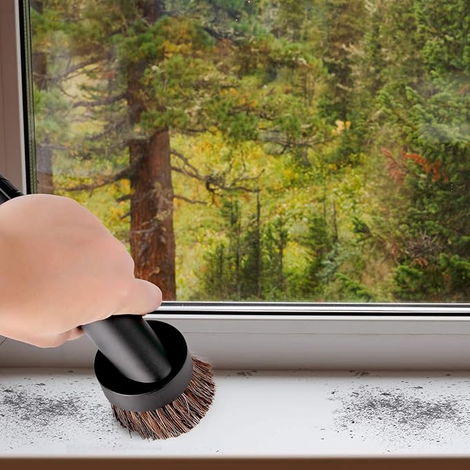 Lamoutor 4Pcs Soft Bristle Vacuum Brush Round Brush Vacuum Attachment Universal Vacuum Dust Brush for Most Vacuum Cleaners Accessories