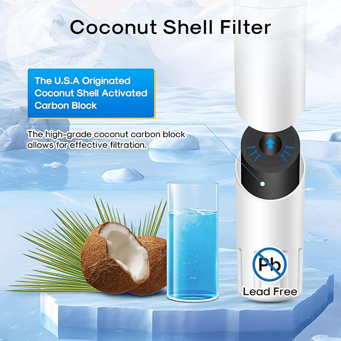 EXCELPURE UKF8001 Replacement for Whirlpool FILTER 4, EDR4RXD1, 4396395, WRX735SDBM00, RWF0900A, EFF-6007A, MFI2568AES, MFI2569VEM, RFC0900A, WF295, PURICLEAN II, Refrigerator Water Filter, 2PACK