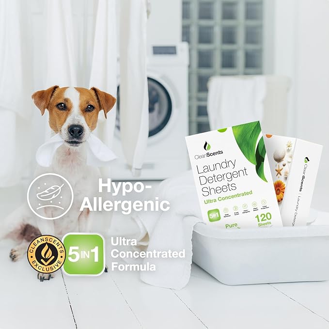 CleanScents Laundry Detergent Sheets (120 Sheets) (Pure Fresh)