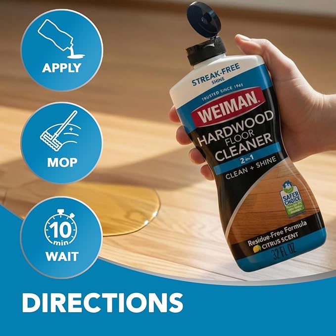 Weiman Hardwood Floor Cleaner - 128 Ounce Refill - Finished Engineered Hardwood Floors