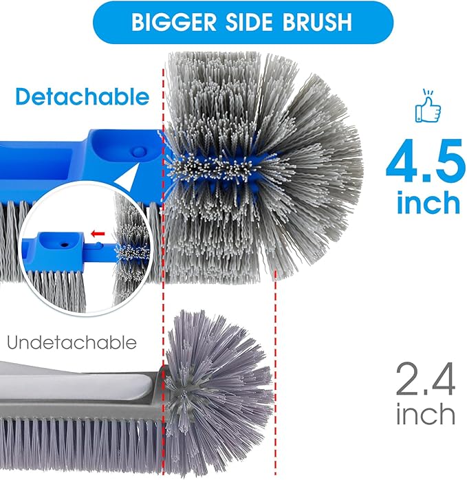 Pool Brush for Cleaning Pool Walls, 20'' Light Duty Pool Brush Head Detachable Side Brush Nylon Bristles Pool Scrubber for Above Ground Pools Ingound Pools, Safe for Vinyl Liner