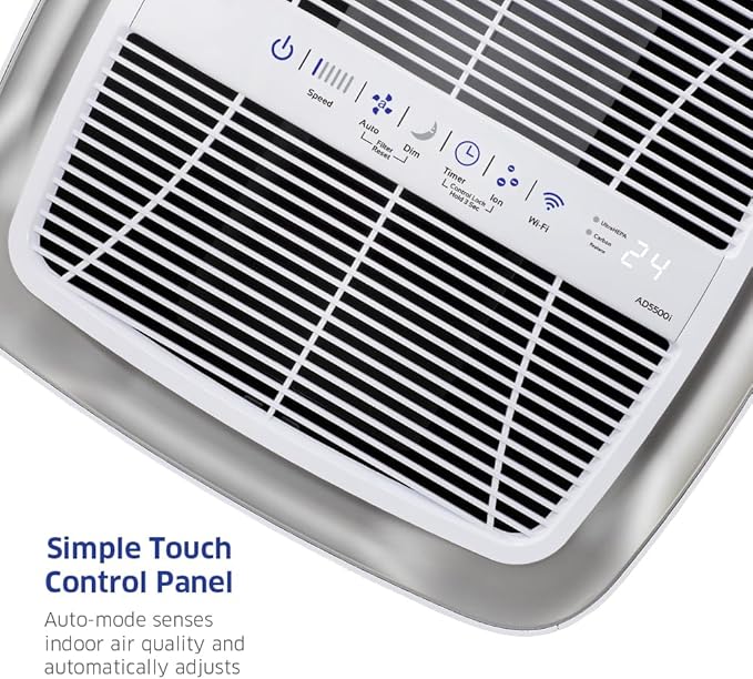 AIRDOCTOR AD5500i SMART HEPA Air Purifier for Extra Large Spaces & Open Concepts with UltraHEPA, Carbon & VOC Filters - Captures particles 100x Smaller than HEPA Standard (AirDoctor 5500i Smart)