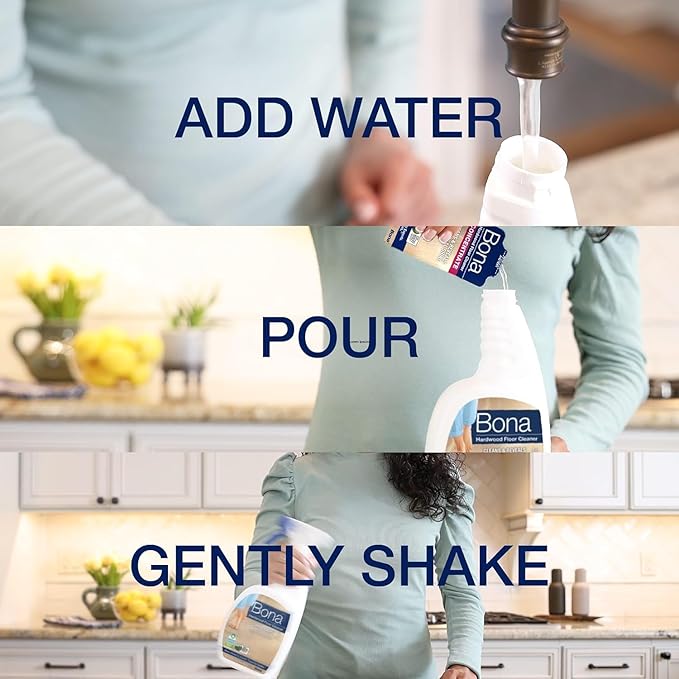 Bona Hardwood Floor Cleaner Concentrate - 1 fl oz - 4-Pack - Residue-Free Floor Cleaning Solution for Bona Spray Mop and Spray Bottle Refill - For Wood Floors