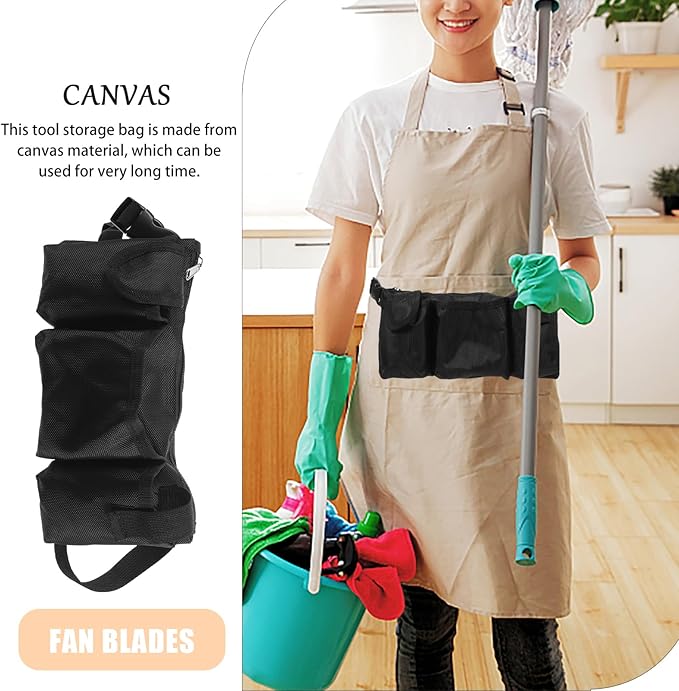 Cabilock Cleaning Belt Adjustable Waist Tool Bag with Multiple Pockets for Janitorial Work Gardening and Home Use 10.23X5.90X1.96 Inches Lightweight Durable Canvas