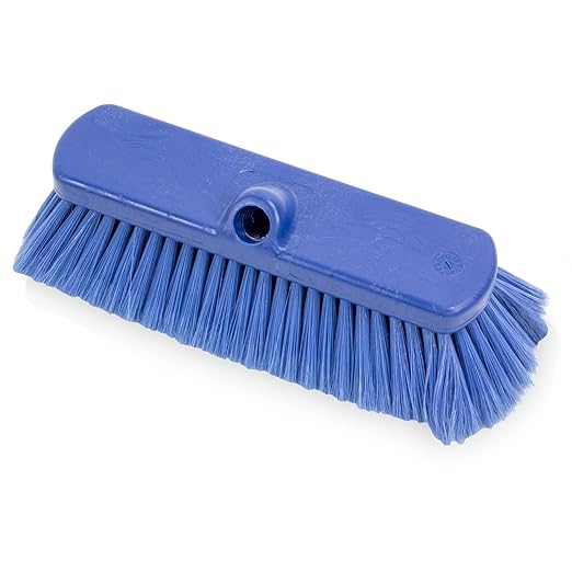 SPARTA 41278EC14 Flo-Thru Plastic Wall Scrub Brush, Equipment Brush With Soft Nylex Bristles For Industrial Kitchens, Hospitals, Commercial Cleaning, 4 Inches, Blue, (Pack of 12)